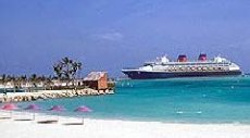 The Magic coming into port in the Caribbean